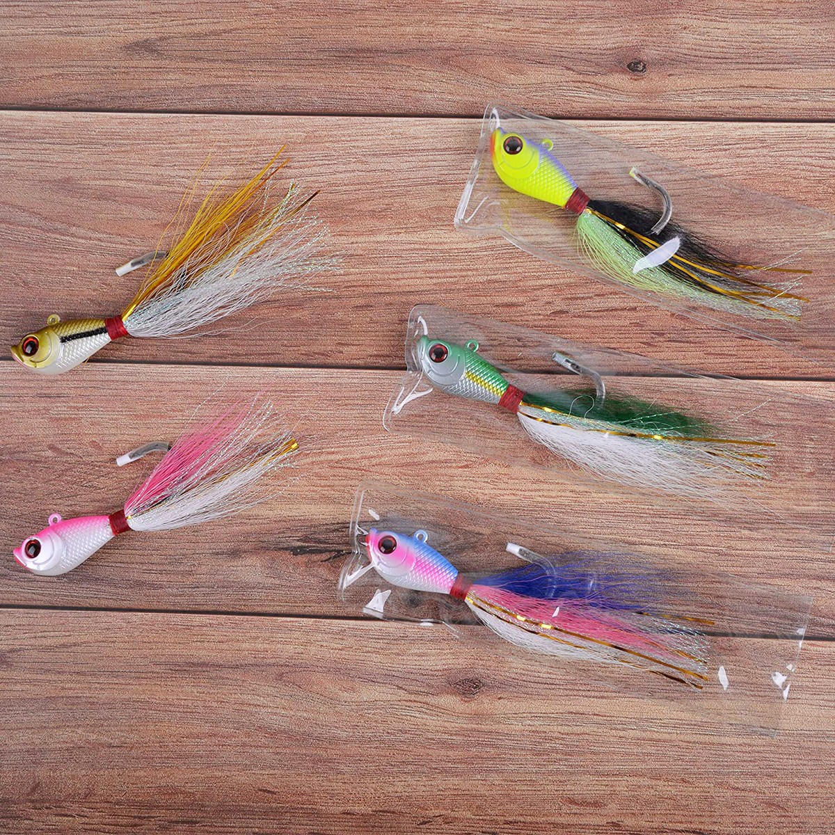 Shaddock Bucktail Jig Fluke Lures – Saltwater Freshwater Fishing Baits, Assorted Weights 1/4oz To 2oz, Pack Of 3 - View #5