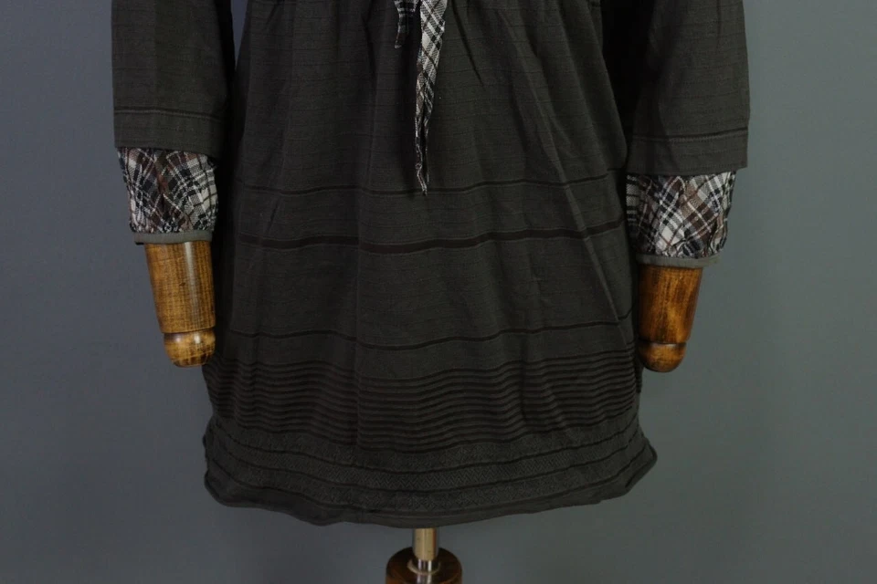 Vestido Corto Copine Zatoishi Bata Gris Rayas Línea A Talla 3 Foto 2 de 4