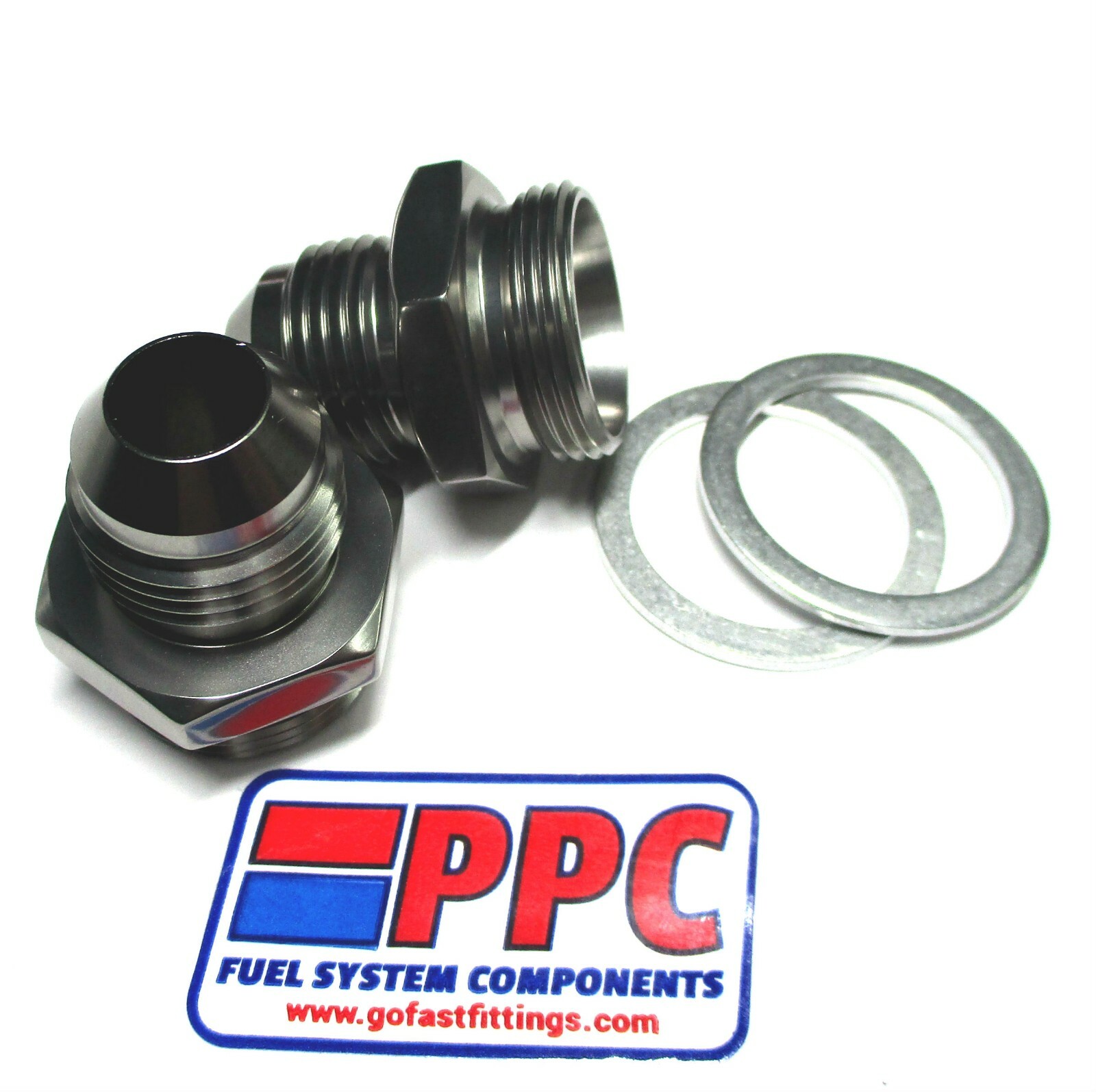 Holley Carb Inlet Fittings 08 an Male Flare x 7/8"20 SHOW POLISH