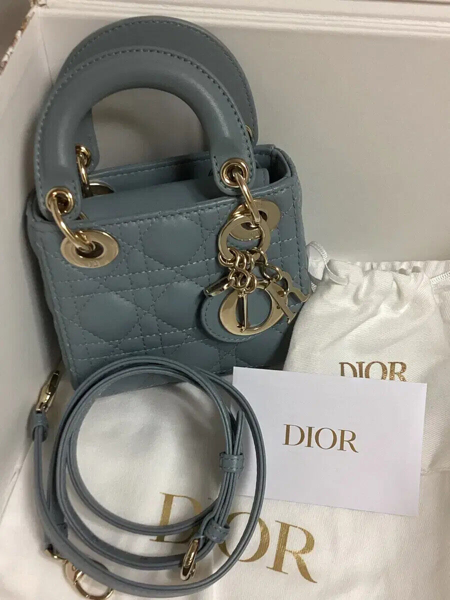 DIOR Dior Lady Dior micro bag light blue | eBay DIOR Dior Lady Dior micro bag light blue | eBay