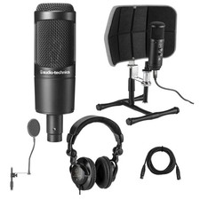 Audio-Technica AT2035 Cardioid Condenser Side-Address Microphone, - Bundle With