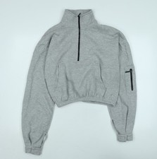 Womens UK Size M PRETTYLITTLETHING Grey Pullover Sweatshirt