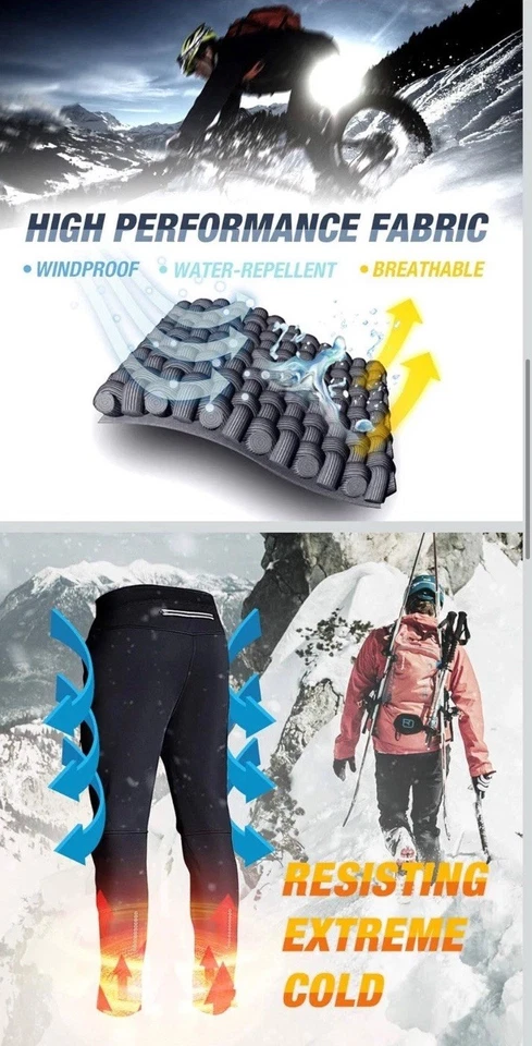 Souke Sports Men's Winter Cycling Trousers Windproof with Zip Pockets Black 3XL - Image 4 of 4