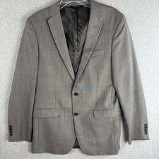 Jos A Bank Suit Jacket Mens 42L Gray Wool Blend Slim Fit 2 Button Notch Lapel