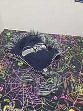 Seattle Seahawks Winter Beanie With Ear Flaps 47 Brand NFL One Size