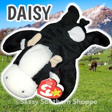 ♡ DAISY ♡ 1994 Dairy COW Ty Beanie Babies 4th or 5th Gen Hang Tag *MWMT*