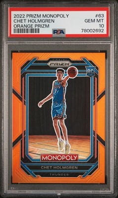 2022-23 Panini Prizm Monopoly #63 Chet Holmgren Orange PSA 10 #/124