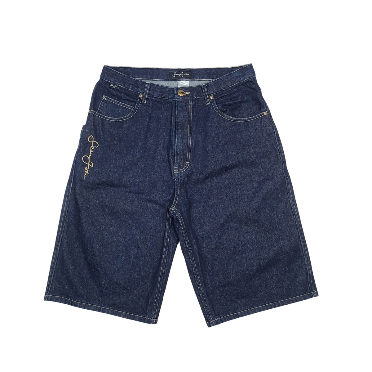 Vintage Sean John Shorts Mens 32 Dark Blue Denim Carpenter