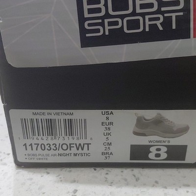 SKECHERS BOBS Sport Pulse Air-Night Mystic Memory Foam Off White Sneakers Mesh