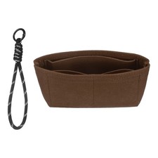 Purse Organizer Insert, Mini Felt Handbag with Strap, Coffee