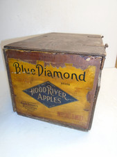 Antique BLUE DIAMOND Hood River APPLE CRATE CHEST - Handcrafted
