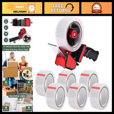 Heavy Duty Tape Gun Dispenser with 6 Clear Packing Tapes - 44mm x 66m for Moving