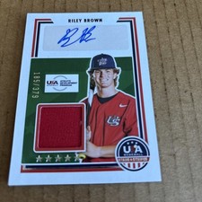 2022 USA Stars Stripes RPA AUTO JSY SP /379 Riley Brown RC #SSS-RB Baseball (e9)
