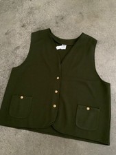 ärmellose Damen Weste Strick Größe 54 oliv-grün geknöpft - neu