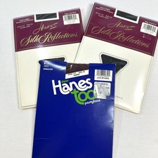 Vtg Blue Red Hanes Pantyhose Stockings Tights Nylons NEW UNUSED Lot Of 3