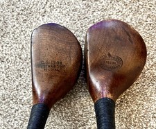 Set of Antique Vintage Hickory Gibson Driver  Brassie Spoon