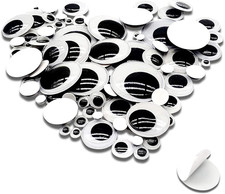 TOAOB 100Pcs Plastic Googly Wiggle Eyes Self Adhesive round 6Mm to 35Mm White St