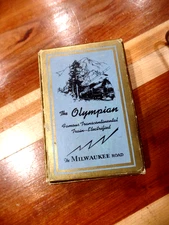 VINTAGE MILWAUKEE ROAD RAILROAD OLYMPIAN PLAYING CARDS IN BOX 52 CARDS PL JOKER
