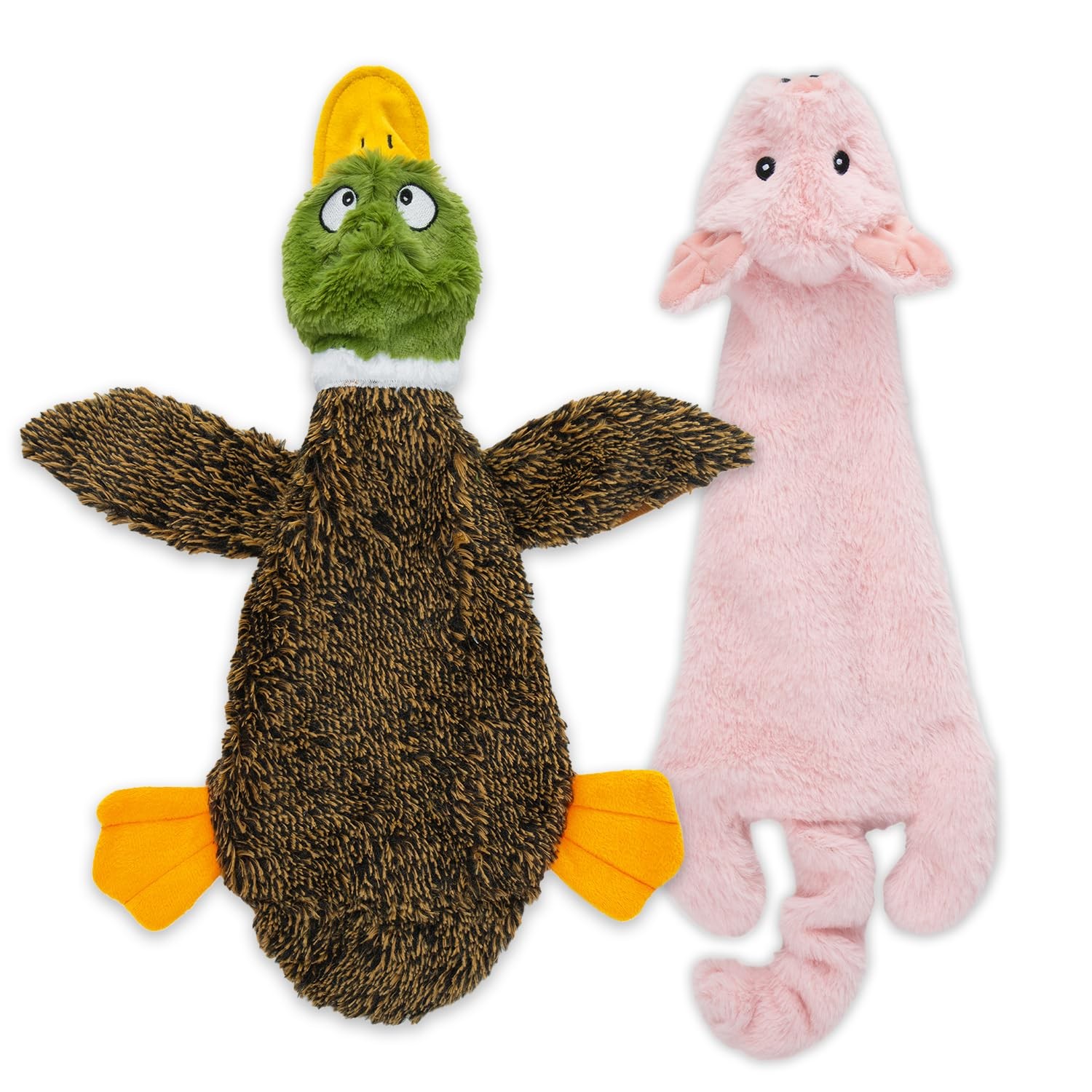 Best Pet Supplies Gioco per Cani che Squittisce 2 in 1 Senza Imbottitura in