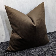 Chocolate Brown Cushion Cover 18x18"  John Lewis Luxury Knitted Velvet Fabric  