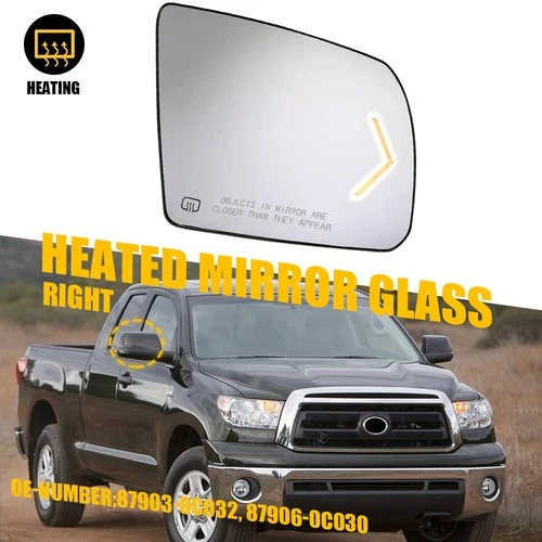 Mirror Glass Heated Right Side FIT Toyota Sequoia Tundra 2007-2021 2008-2017