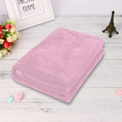 Flanell Decke Fleece Plaid Sofaüberwurf warm weich solid blau dünn