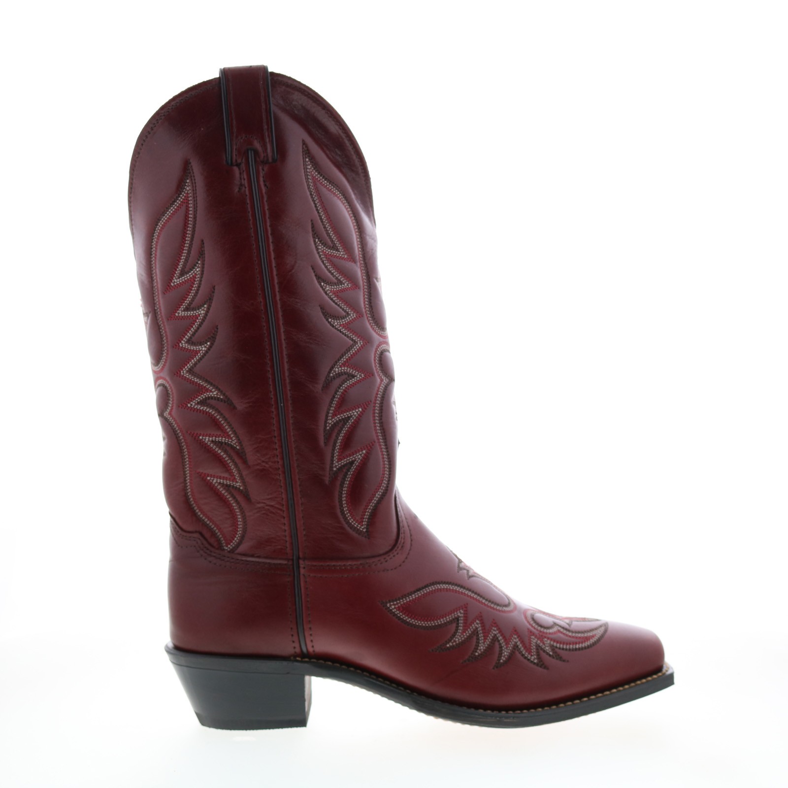 Abilene Boots 9105 Womens Red Leather Slip On Cowboy Western Boots 6.5