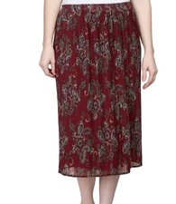 Alfred Dunner Classic Fit Paisley Skirt