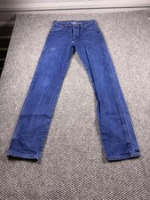 Vintage Wrangler Cowboy Cut Jeans Mens 32x36 Blue Slim Straight Denim USA Made