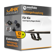 Für Kia Cee'd Sporty Wagon 12- WESTFALIA Anhängekupplung abnehmbar + 13polig SET