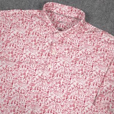 Johnnie O Tailgater Polo Shirt Mens L Crimson Football AOP Stretch Golf Preppy