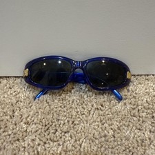 Givenchy Sunglasses Frames Only Womens Blue Gold Oval G2023 Damaged Lenses
