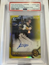 2022 Bowman Chrome - Jackson Merrill Auto #CPA-JME Yellow Refractor /75 (AU, RC)