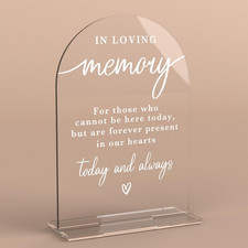 In Loving Memory Acrylic Wedding Sign Memory Table Sign for Wedding Wedding Sign