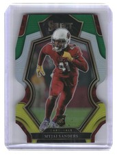 2022 Panini Select #103 Myjai Sanders Green and Yellow Prizm Die Cut
