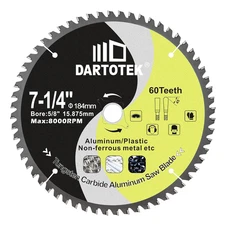 7-1/4"/184Mm Aluminum Cutting Disc,Circular Saw Blade 60T TCG Teeth,Tct Cut off 