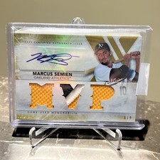 2015 Marcus Semien Topps Triple Threads MVP patch auto /9 SSP Mets A’s Blue Jays