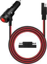 12V 24V Cigarette Lighter Male Plug to SAE Adapter with Switch On/Off and SAE Re