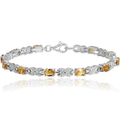 925 Sterling Silber Citrin Tennis Armband