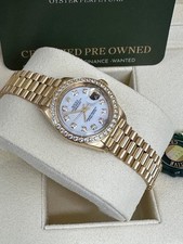 ROLEX DATEJUST GOLD LADIES 18K 26MM BOX AND CERTIFICATES