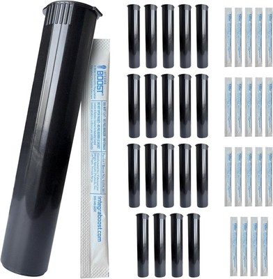 Boost Sticks 2-Way Humidity Control Packs 62% RH for Pre Rolls with Black 