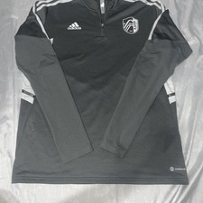 Adidas Men's Grey and Black Sweatshirt