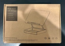 Adjustable Acrylic Book Stand with Storage- Reading Use, Storage Base OPEN BOX 