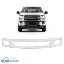 NEW White Front Bumper Face Bar W/Fog Holes For Ford F-150 F150 2015-2017