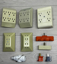 Vintage Lot of 6 3 Outlet Electrical Adapters Converters Mixed LOT Plugs