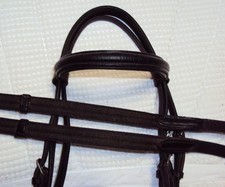 PLYMOUTH Dressage/English Bridle - PADDED/Raised -GREAT!  Free Leather/Web Reins