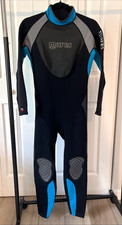 MARES 1mm Full WET SUIT Women's Size 3 Neoprene Back Zip Scuba Dive Black/Blue