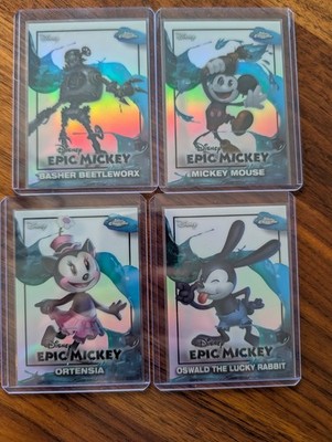 2026 Topps Disney Neon Epic Mickey 4pck - Mickey, Ortensia, Oswald, Basher