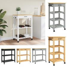 Küchenwagen Servierwagen Rollwagen Beistellwagen Massivholz Kiefer vidaXL