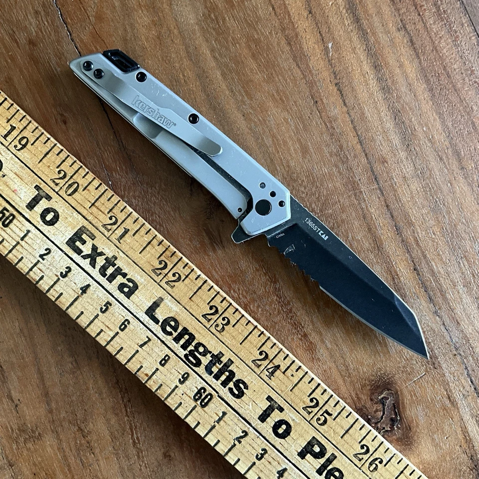 Kershaw Misdirect Flipper Knife Reverse Tanto Combination Blade Model 1365ST - Image 2 of 4